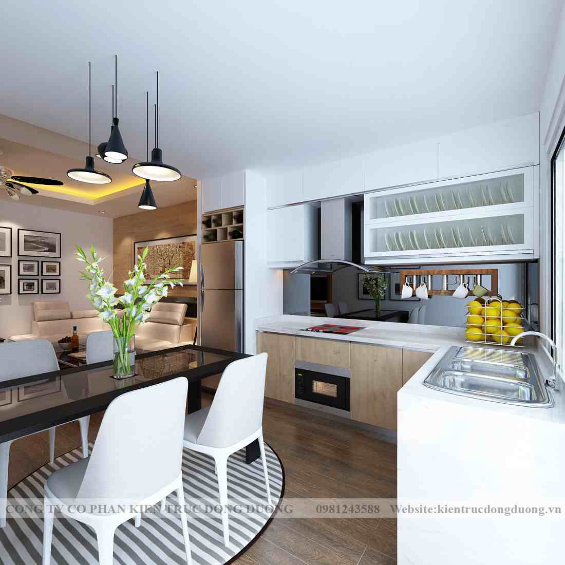 Thiết kế nội thất căn hộ chung cư phong cách hiện đại NT2129
