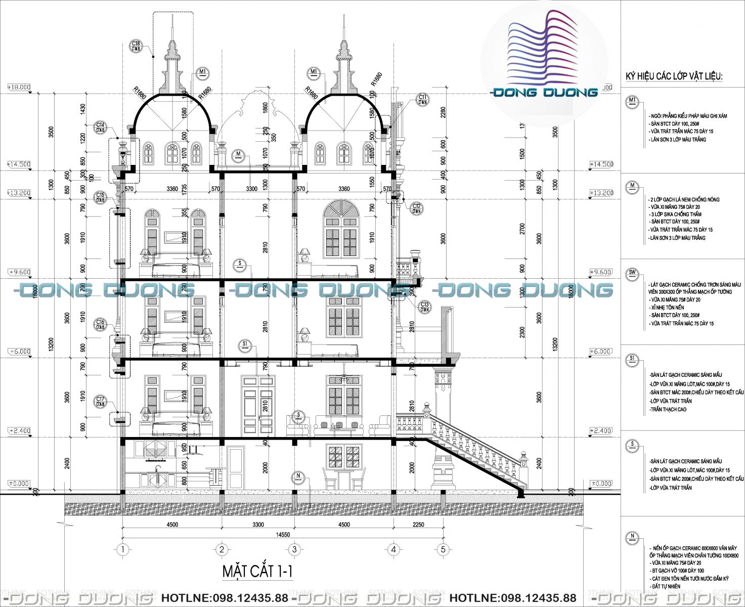 Hồ sơ kỹ thuật của mẫu biệt thự tân cổ điển 2 tầng