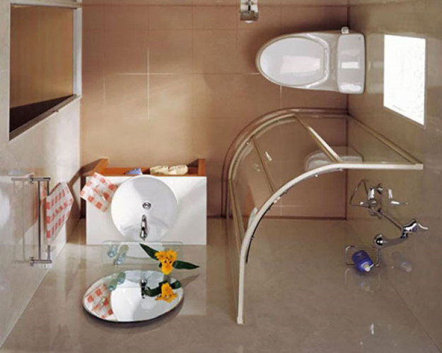 tin tuc kiến trúc, nội thất Đông Dương, bố trí phòng tắm nhỏ